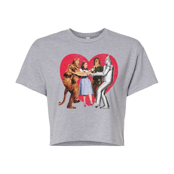 Wizard of Oz - Group Photo Heart - Juniors Cropped Graphic T-Shirt