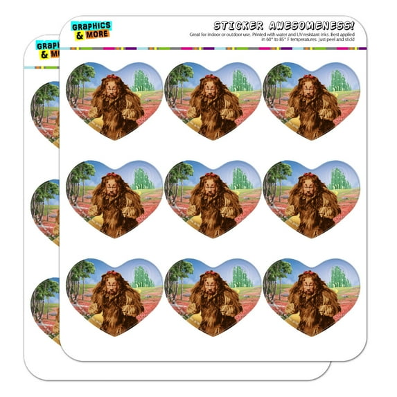 Wizard of Oz Lion Character Heart Shaped Planner Calendar Scrapbook Craft Stickers
