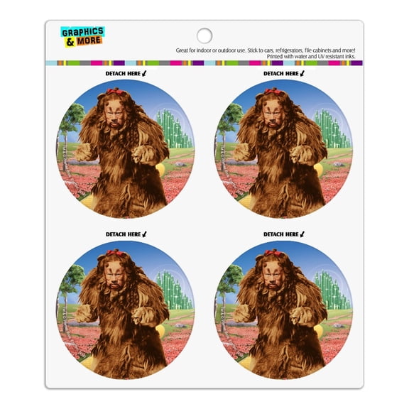 Wizard of Oz Lion Character Refrigerator Fridge Locker Vinyl Circle Magnet Set