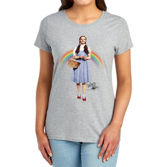 Wizard of Oz Over The Rainbow Women's T Shirt, Athletic Heather, Small
