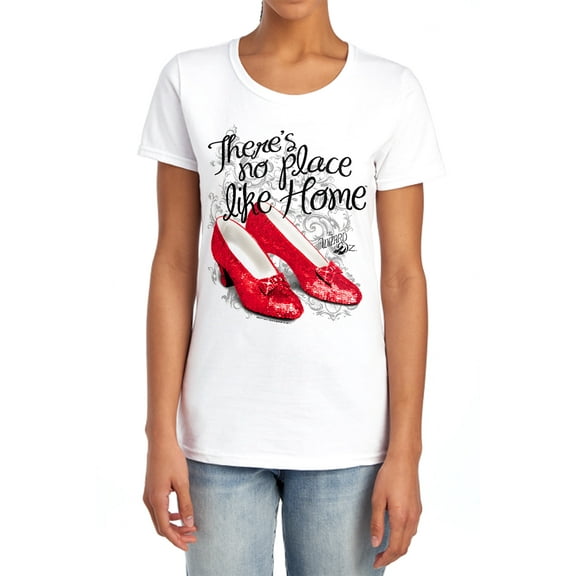 Wizard of Oz Ruby Slippers Women's T Shirt (Large) White