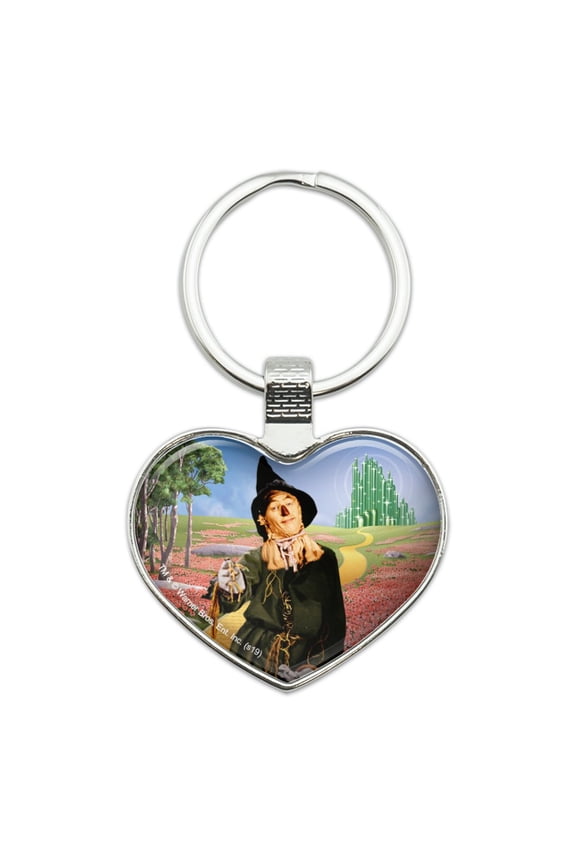Wizard of Oz Scarecrow Character Keychain Heart Love Metal Key Chain Ring