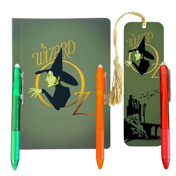Wizard of Oz Stationery Set Wicked Witch Softcover Journal, Bookmark & Colorful Ink Pens