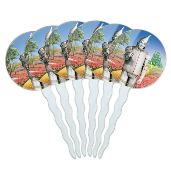 Wizard of Oz Tin Man Character Cupcake Picks Toppers Decoration Set of 6