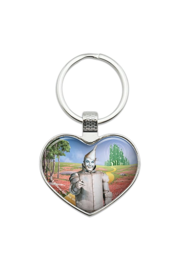 Wizard of Oz Tin Man Character Keychain Heart Love Metal Key Chain Ring