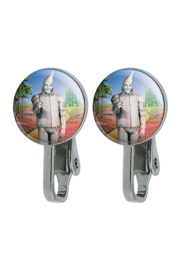 Wizard of Oz Tin Man Character Novelty Clip-On Stud Earrings