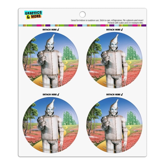 Wizard of Oz Tin Man Character Refrigerator Fridge Locker Vinyl Circle Magnet Set