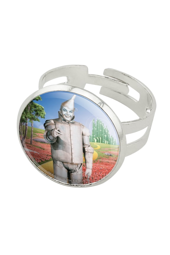 Wizard of Oz Tin Man Character Silver Plated Adjustable Novelty Ring