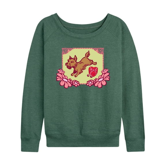Wizard of Oz - Toto with Box of Chocolates - Women's Lightweight French Terry Long Sleeve Shirt
