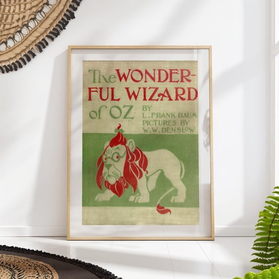 Wizard of Oz Vintage Literary Book Cover Art, Unframed Paper Poster 24x36in