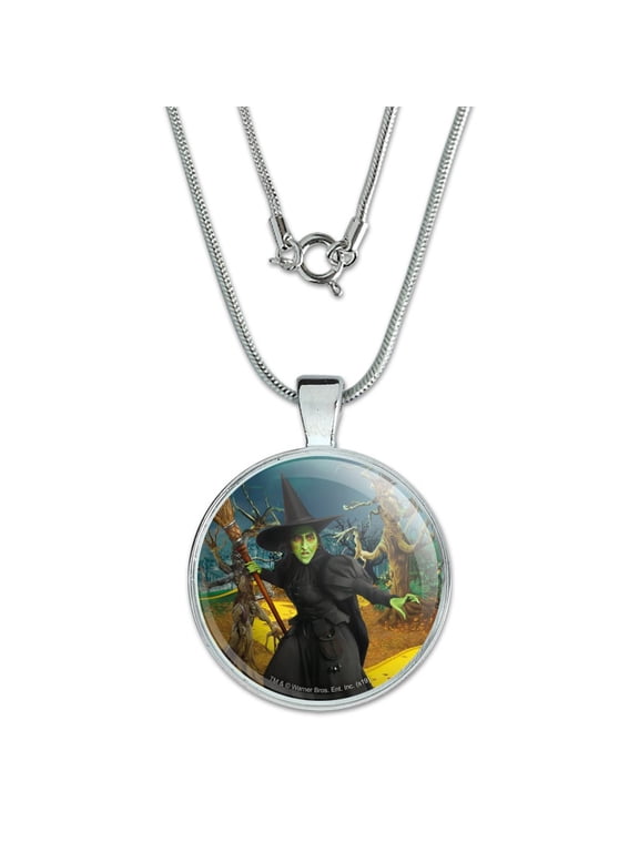 Wizard of Oz Wicked Witch Character 1" Pendant with Sterling Silver Plated Chain