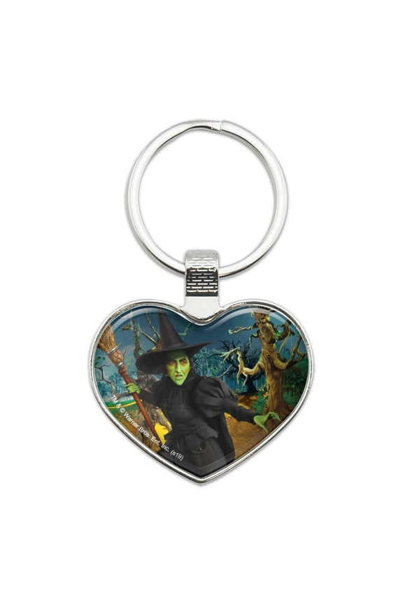 Wizard of Oz Wicked Witch Character Keychain Heart Love Metal Key Chain Ring