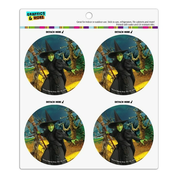 Wizard of Oz Wicked Witch Character Refrigerator Fridge Locker Vinyl Circle Magnet Set