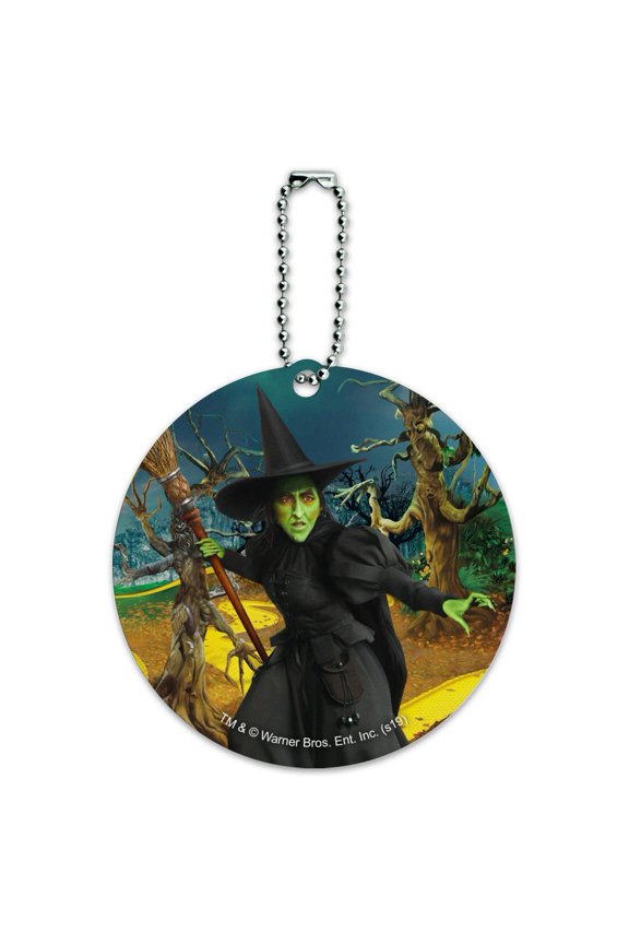 Wizard of Oz Wicked Witch Character Round Luggage ID Tag Card Suitcase Carry-On