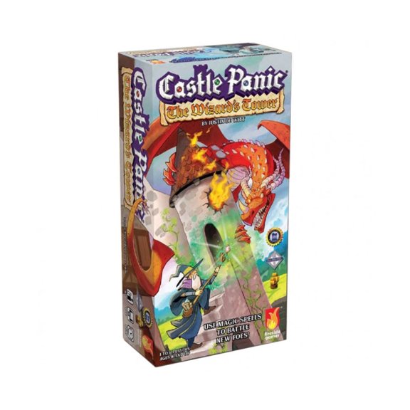 The Wizards Tower (Second Edition), Castle Panic Expansion, Board Game for Adults and Family, Cooperative Board Game, Ages 8+, for 1 to 6 Players, by Fireside Games