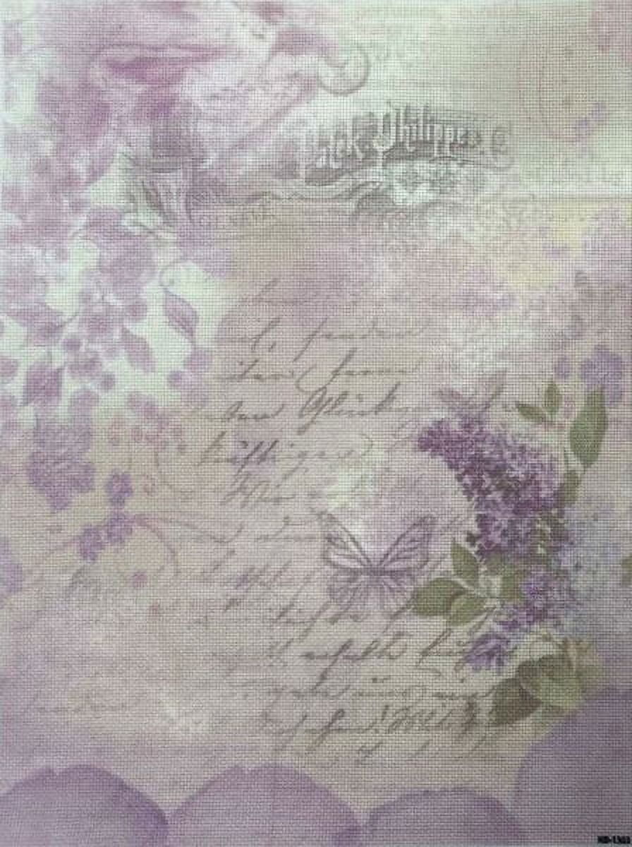 Embroided Writing Wizardi Canvas Aida for Embroidery with an Applied Background ...