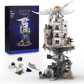 Wizarding Gringotts Dragon Castle Architecture Building Set, Fantasy Magic Castle Brick Model Kit for Adults