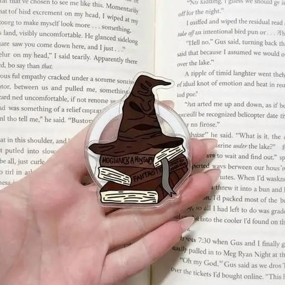 Wizarding Hat and Magic Books Phone Grip, Sorting Hat Aesthetic Phone Holder