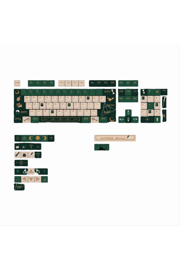 Slytherin House Themed Keycap Set, Cherry Profile MX Mechanical Keyboards OEM Height for Mechanical Keyboard Keycap