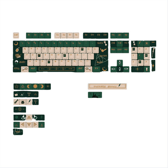 Slytherin House Themed Keycap Set, Cherry Profile MX Mechanical Keyboards OEM Height for Mechanical Keyboard Keycap