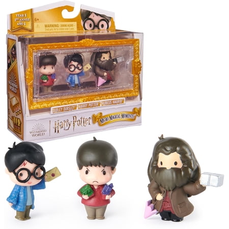 Wizarding World Harry Potter, Micro Magical Moments Action Figures Set with Harry, Hagrid, Dudley & Display Case, Ages 6 and up