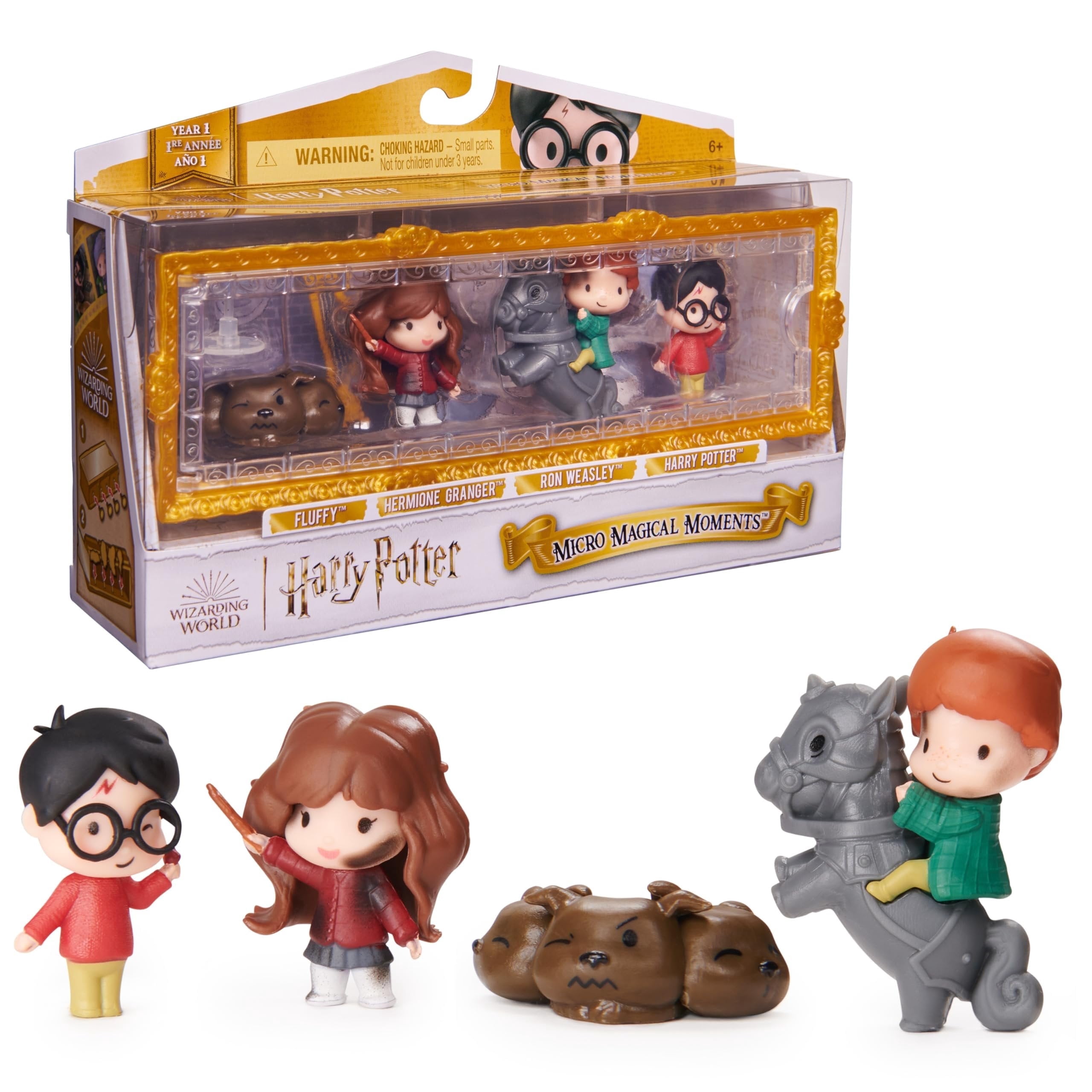 ハリー・ポッター フィギュアセット Ron Harry Hermione Wizarding World Harry Potter, Micro Magical Moments Scene Gift Set