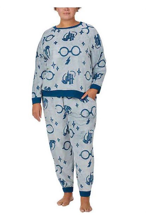 Ladies' Harry Potter Fleece 2-Piece Pajama Set, Turquoise Medium
