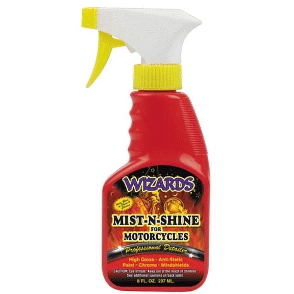 "Wizards Mist-N-Shine Quick Detailer Spray 8 oz High Gloss Waterless Car Wash for Paint, Chrome, Glass & Plastics Scratch-Free Finish, Auto Exterior Cleaner & Polish "