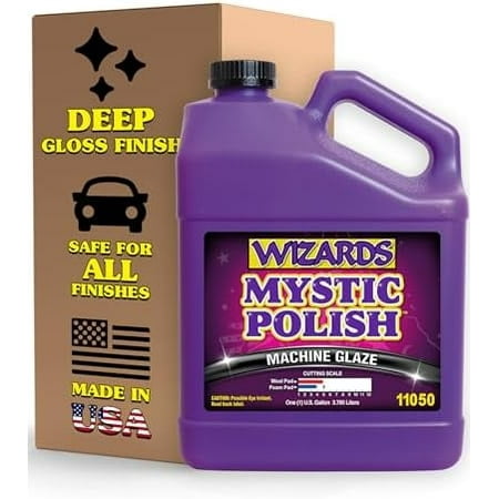 Wizards Mystic Polish Buffing Liquid – Cutting Compound & Machine Glaze for Swirl and Scratch Removal (1 Gallon)