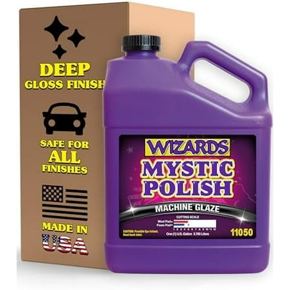 Wizards Mystic Polish Buffing Liquid  Cutting Compound & Machine Glaze for Swirl and Scratch Removal (1 Gallon)