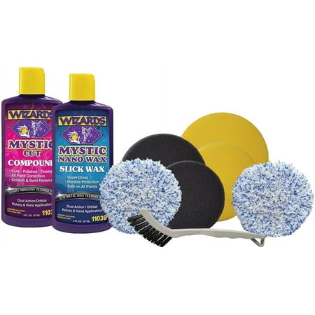 Wizards Products 9-pc Car Buffer Kits Da Mini Polishing Compound Swirl & Scratch Remover for Vehicles Car Polisher Kit