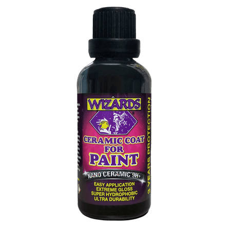 Wizards Ceramic 9H - 2 Piece Ceramic Coating For Detailing Supplies - Provides High Gloss, Luster, Shine and Protection For Vehicles - Versatile Car Scratch Remover For Auto Detailing - 50 ml