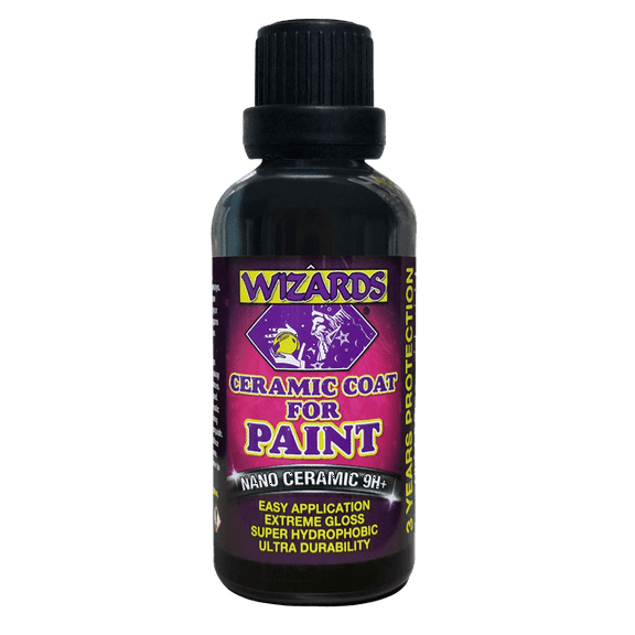 Wizards Ceramic 9H - 2 Piece Ceramic Coating For Detailing Supplies - Provides High Gloss, Luster, Shine and Protection For Vehicles - Versatile Car Scratch Remover For Auto Detailing - 50 ml