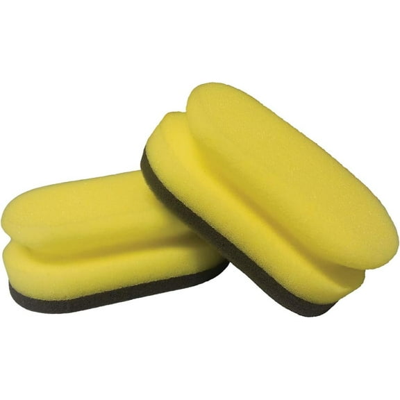 Wizards Yellow Foam Detail Pad Set 2-Piece Car Wax & Polish Applicator Pads | Durable, Washable Foam Pads for Auto Detailing