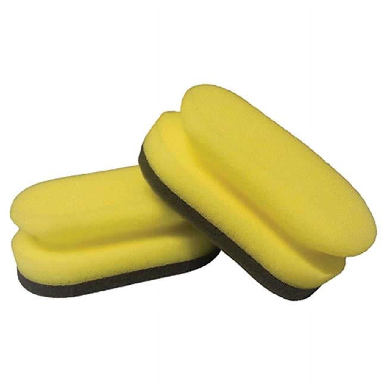 Wizards Exterior Detailing Tools Yellow Foam Detail Pad Set - Cleaners, Applicator Pads and Tools For Car Care - Durable and Multi Use Wax Foam Pad - Car Detailing Kit Essentials - 2 Pcs