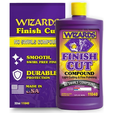 Wizards Smooth Show Finish Cutting Compound and Car Scratch Remover, 32 fl oz