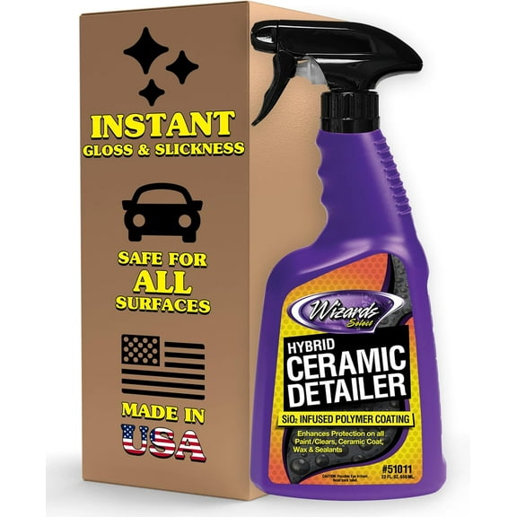 Wizards Products Hybrid Ceramic Car Detailing Spray, Car Polisher Ceramic Spray, 22 fl oz