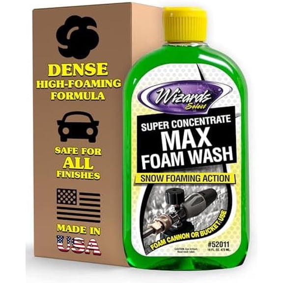Wizards Products Max Snow Foam Cannon Soap Car Wash Soap for Car Cleaning Supplies and Car Detailing