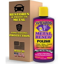 Wizards Metal Polish Cream Metal Renew - Cleans, Shines and Protects All Metals - Cream Fast-Cut Polish and Stainless Steel Cleaner - High Gloss Metal Polish - 8 oz