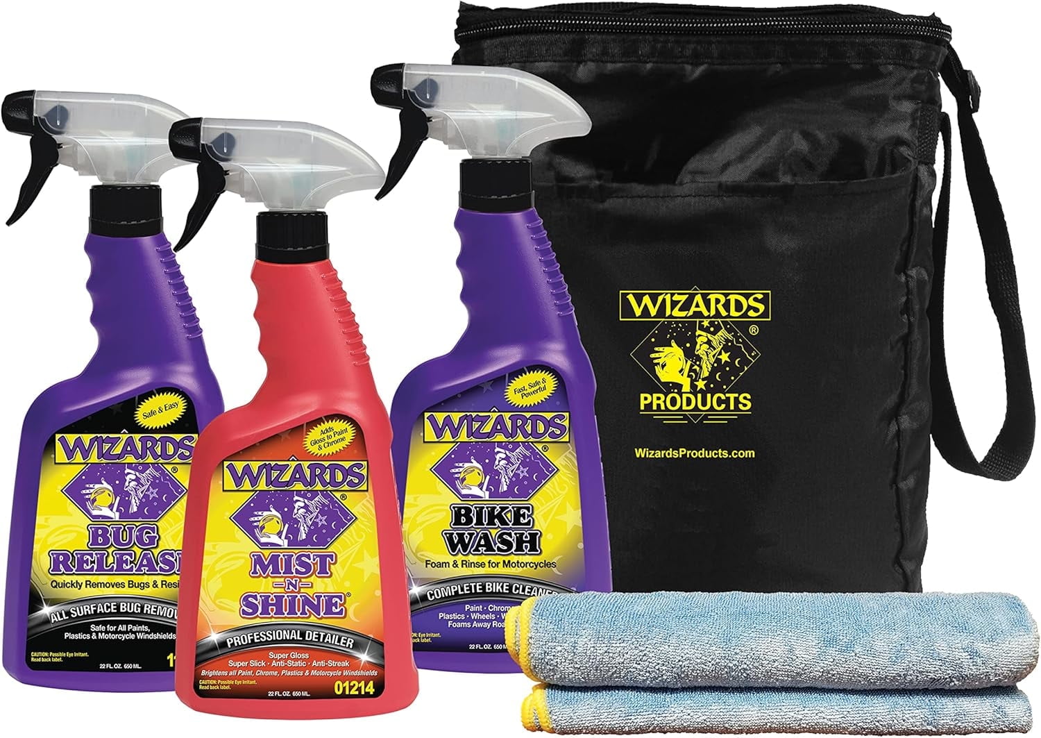 Motorcycle Cleaning Kit 5pc with Mist-N-Shine, Bike Wash, Bug