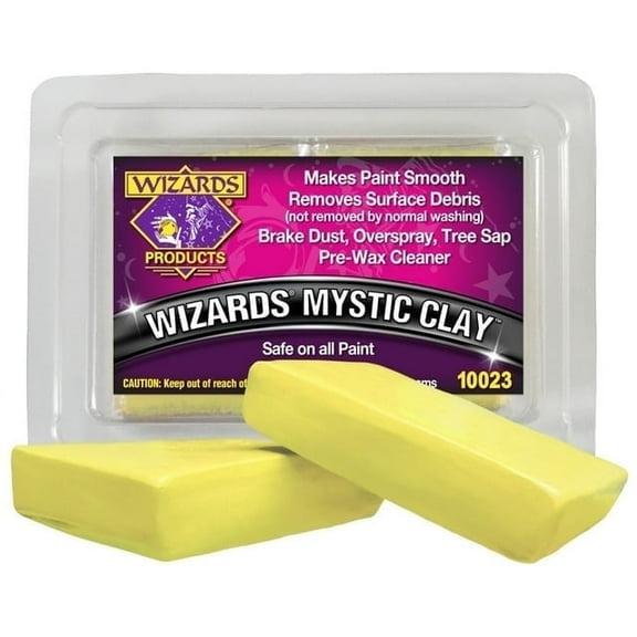 Wizards Mystic Clay Bar – Professional Detailing Clay Block | Removes Surface Dirt, Sap & Contaminants | Safe on All Paint, Metal, Fiberglass & Glass, 120g