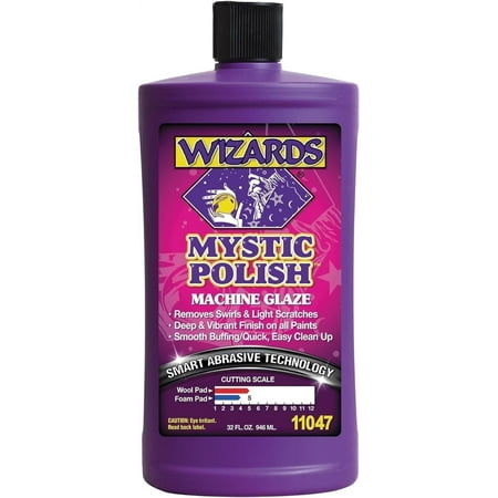 Wizards Products Mystic Polish Machine Glaze Polishing Compound Water-Based Car Scratch Remover, 32 oz