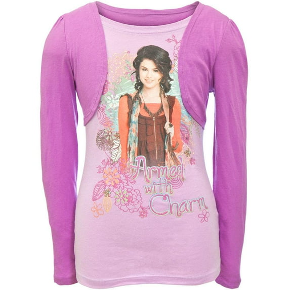 Wizards Of Waverly Place - Charm Girls Youth 2fer Long Sleeve T-Shirt - Large