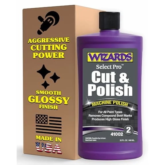 Wizards Select Pro Cut and Polish Compound Step 2 Perfect Match - Dual Action Polisher with High Gloss Finish - Polishing Compound That Removes Swirl Marks