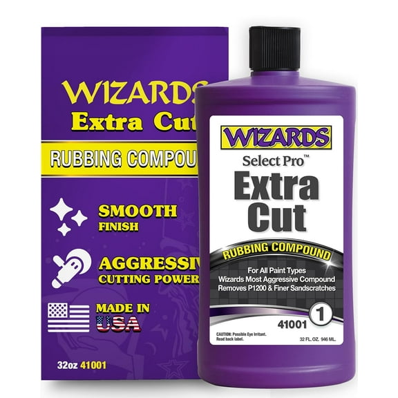 Wizards Select Pro Extra Cutting Compound Step 1 Perfect Match - Car Scratch Remover with Aggressive Cutting Action - Best Used With Wool or White Foam - Safe to Use During Car Paint Scratch Repair