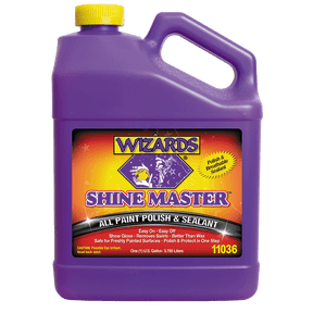 Wizards Shine Master Polish and Sealant - Cleans, Polishes and Seals Paint in One - Non-Carnauba Wax-Based Boat Water Spot Remover - Wax Replacement For Boat and Car Detailing Supplies - 1 Gallon