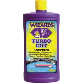 Wizards Turbo Cut Compound – 32 fl oz | Aggressive Water-Based compound for Cars, Boats & Clear Coats | Silicone-Free, Easy-Clean Formula