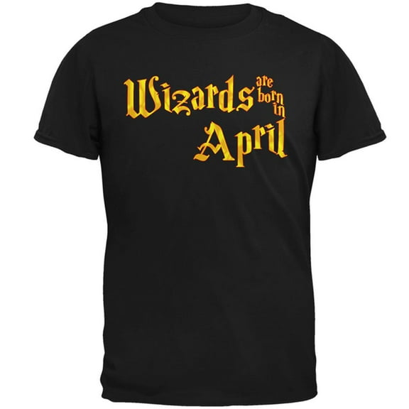 Wizards are born in April Mens T Shirt Black SM