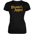 thumbnail image 1 of Wizards are born in August Juniors Soft T Shirt Black MD, 1 of 1
