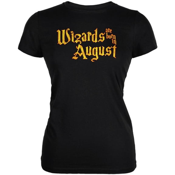 Wizards are born in August Juniors Soft T Shirt Black MD